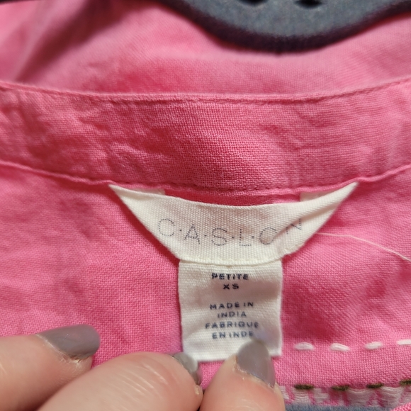 Caslon Pink Button Front Tank Top - Picture 7 of 9
